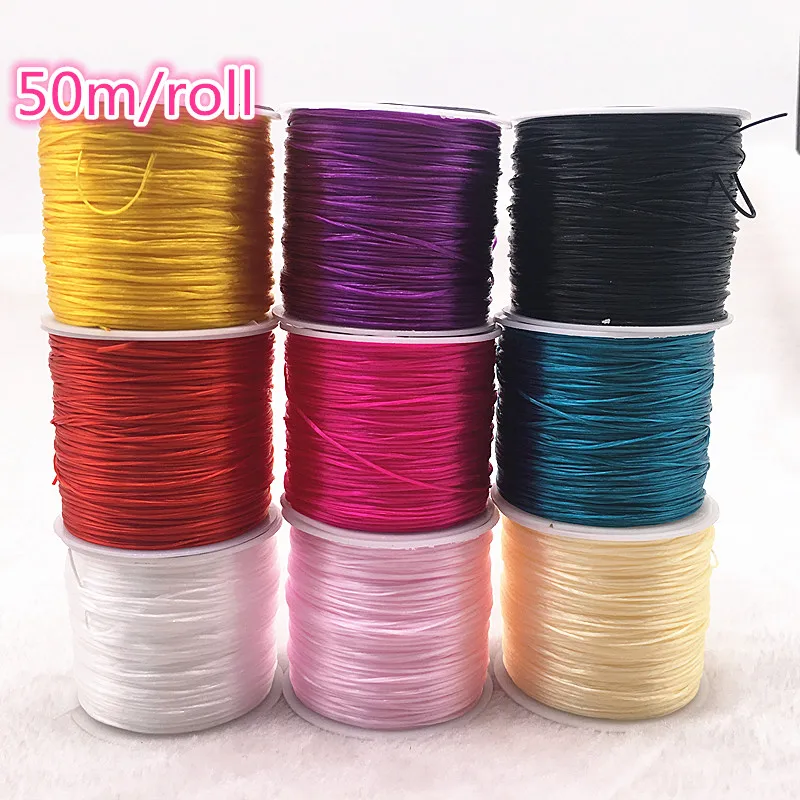 

50M/Roll White Flexible Elastic Crystal Line Rope Cord For Jewelry Making Beading Bracelet Wire Fishing Thread Rope #01