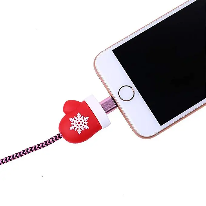 Рождественский протектор USB кабеля для iPhone6 7 8 X органайзер управление линией