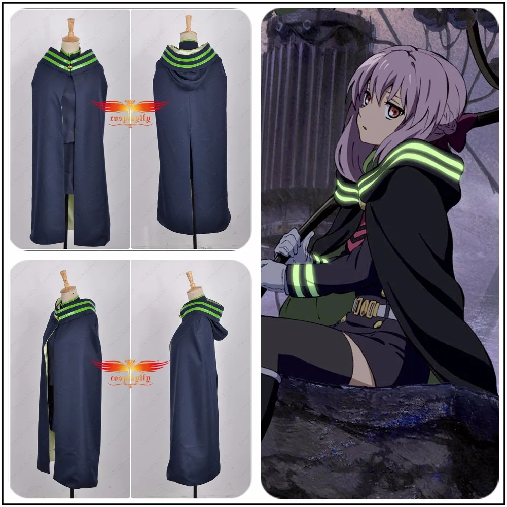 Модная накидка, плащ, только Серафим конца, Shinoa Hiragi Mitsuba Sangu Yuichiro Hyakuya, униформа на Хэллоуин для косплея, костюм