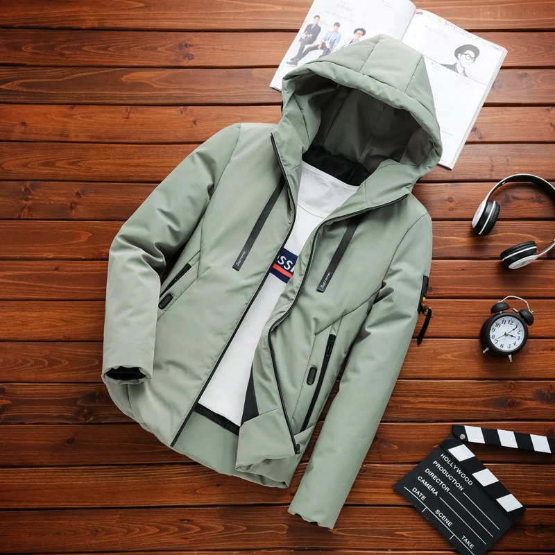 Зимняя мужская куртка пальто 2021 Новый Slim Fit стенд одежда ПОДБИТАЯ хлопком с