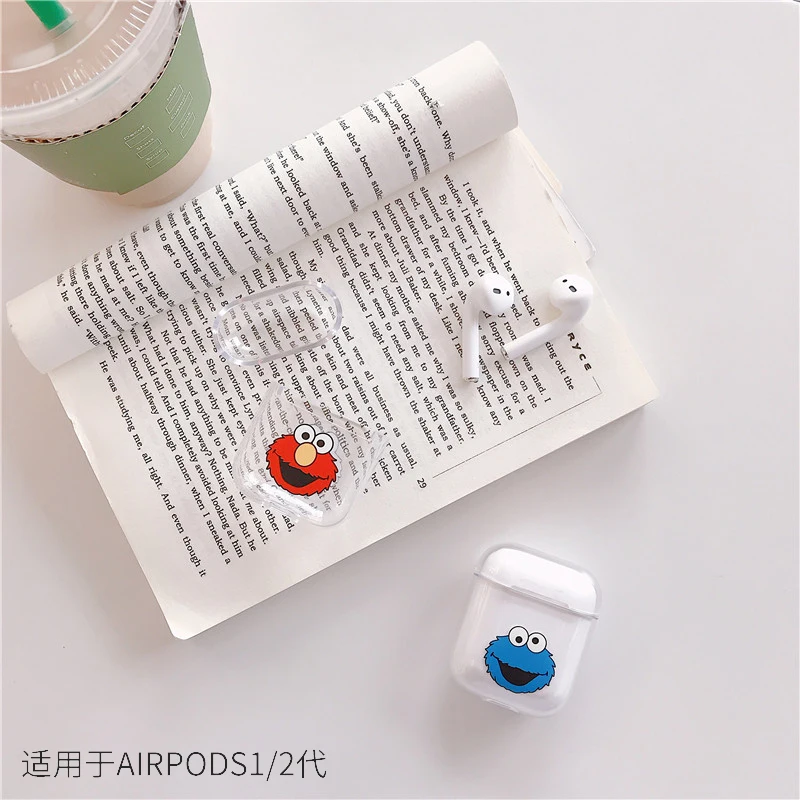 Защитный чехол Airpods с рисунком ударопрочный Прозрачный жесткий Airpods2 комплект