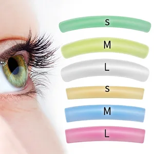 Многоразовые силиконовые гелевые подушечки для ресниц, красочные плоские и изогнутые ресницы, 6 цветов