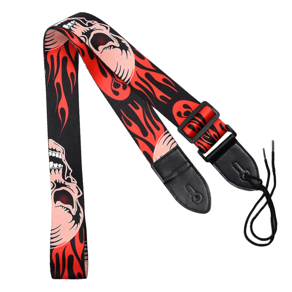 #014 ремешки с большим черепом персонализированные принтом для гитары тотемным