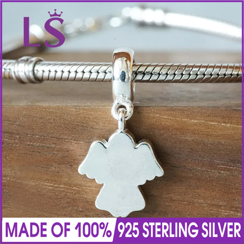 LS снежный Ангел Эмаль Подвески подходят оригинальные бусины серебро 925 браслет