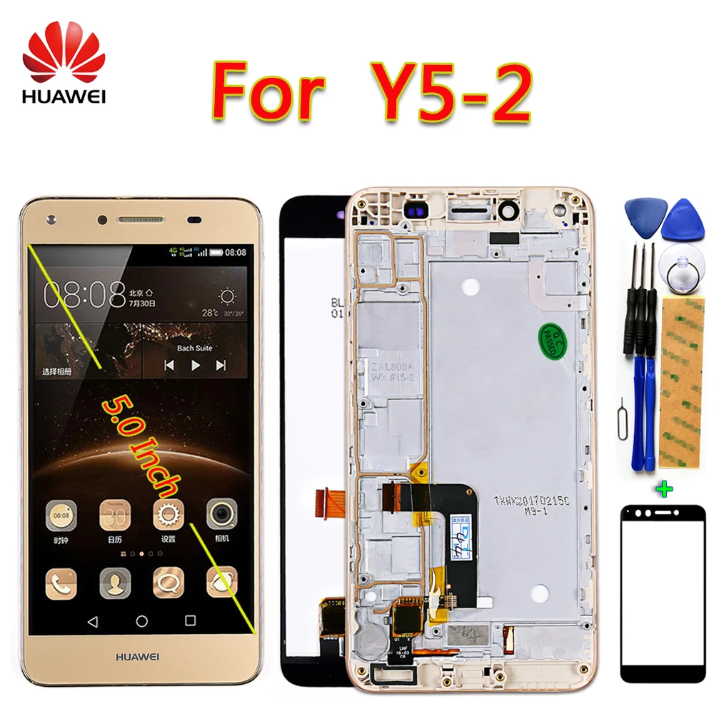 Huawei Y5 II Y5II ЖК-дисплей huawei Y5 2 CUN-U29 сенсорный экран 5,0 дюймов дигитайзер в сборе рамка с бесплатными инструментами из закаленного стекла