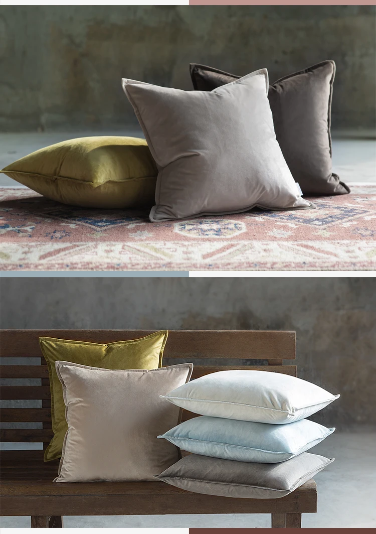 Home Decoractive Твердый чехол для подушки Серый Синий Розовый Фиолетовый Зеленый кофе коричневый квадратный мягкий бархатное покрытие для подушки 45x45 см/60x60 см