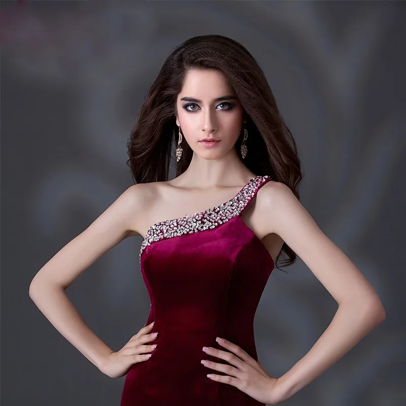 FADISTEE новое поступление платье на одно плечо в пол вечернее вечерние платья с