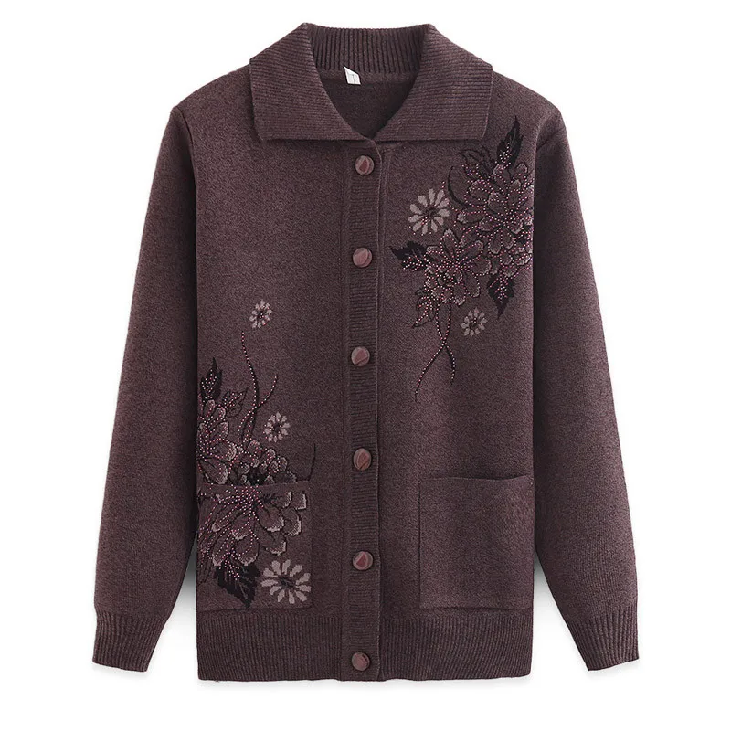 Women Knitted Cardigan Coat Autumn Winter 2019 New Casual Long Sleeve Flower Knit Sweater Female Jacket Large Size 4XL R521 |