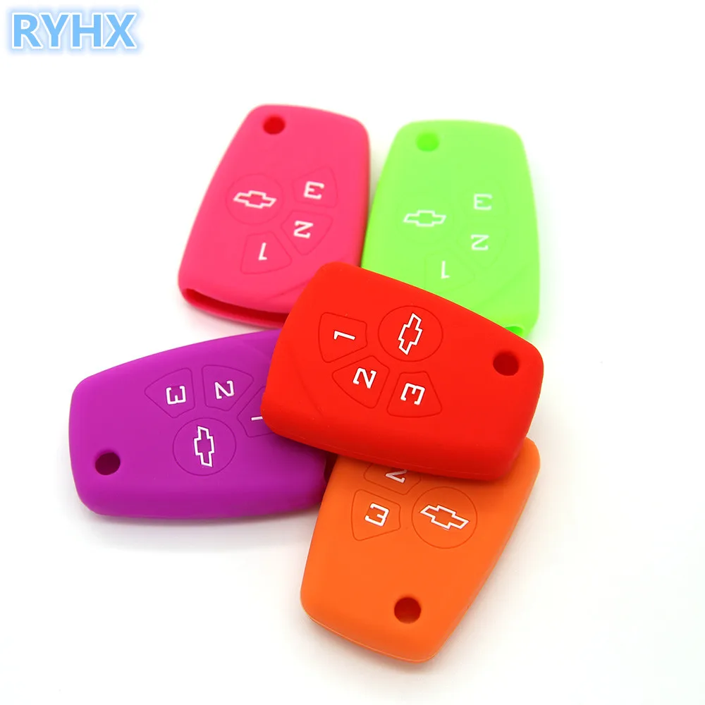 Различные цвета 3 пуговицы силиконовый автомобиль дистанционного ключа Крышка