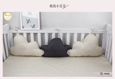 stars 120 cm Бамперы в форме облаков для набор постельных принадлежностей для детской кроватки 3 шт. связанные подушки для детской кровати Декор детской комнаты защита для кроватки для новорожденных бамперы - Цвет: stars 120 cm