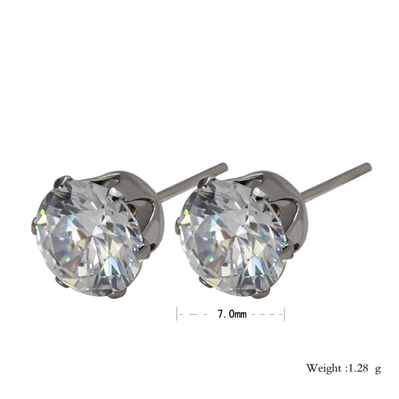 AAA+ Simple New Design Rhinestone Crystal Stud Earrings Piercing Ear Studs for Women Wedding Party Gift Free Shipping | Украшения и
