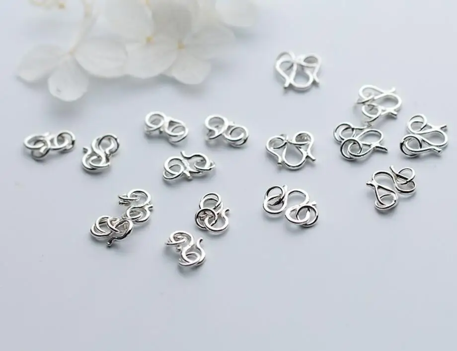 2PCS 925 Solid Sterling Silver 11mm Clasp Connector Closed Rings DIY Gift A2519 | Украшения и аксессуары