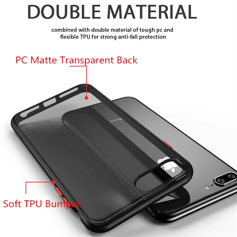 Для iPhone 8 7 чехол Magic Shadow IPAKY 6 6s Plus чехол с цветными кнопками Мягкий Бампер PC Гибридный противоударный чехол для iPhone 8 7 Plus чехол