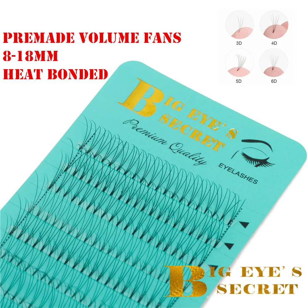 BES Premade вентиляторы короткие Стволовые ресницы поставки 3D-6D норковые накладные ресницы предварительно сделанные Fanned объемные ресницы расширение