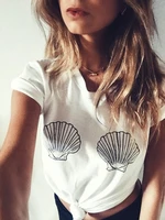 sugarbaby sea shell bra top mermaid shirt beach boob tumblr t shirt fashion mermaid summer t shirt high quality casual tops