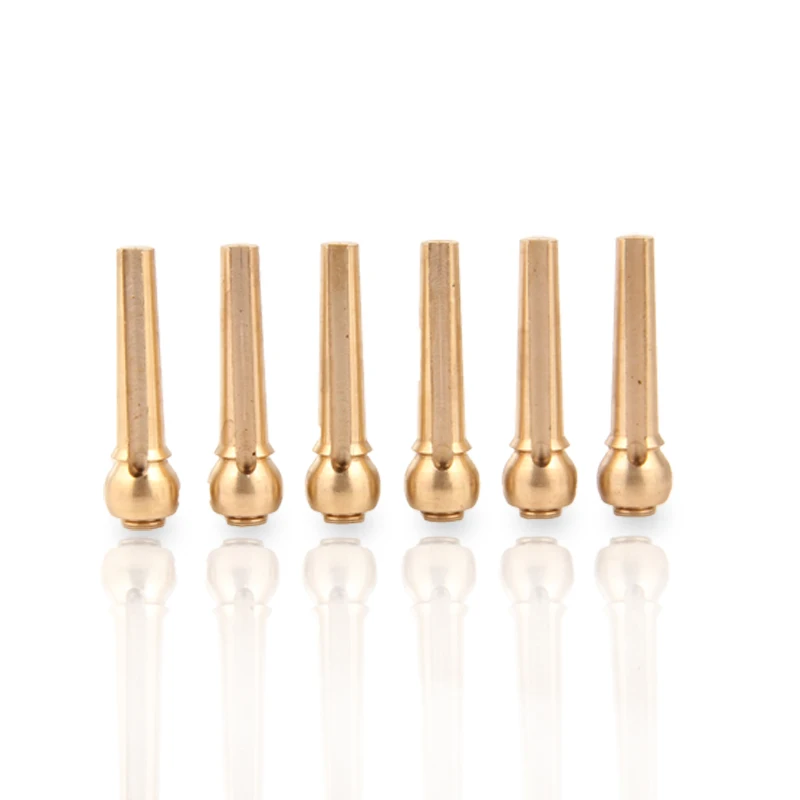 

YKS 6 Pieces/lot Guitar Strings Nail Metal Acoustic Guitar Bridge Pins Brass Guitar Strings Fixed Cone String Pins String Nails