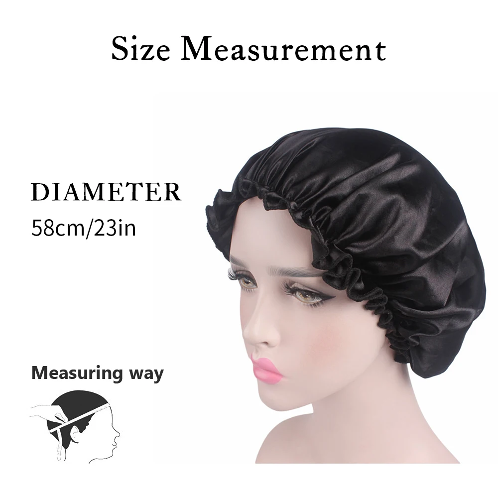 Новинка 1/5/10 шт. модная Женская атласная шапка для сна шапочка душа волос шелковая