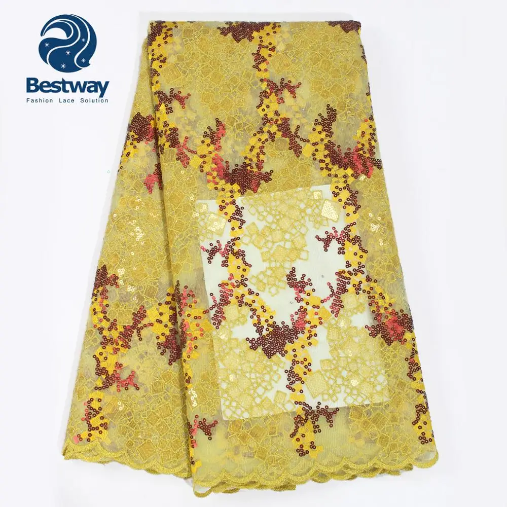Bestway Блестящий тюль с блестками Французская ткань кружево 2019 новейшая модель для