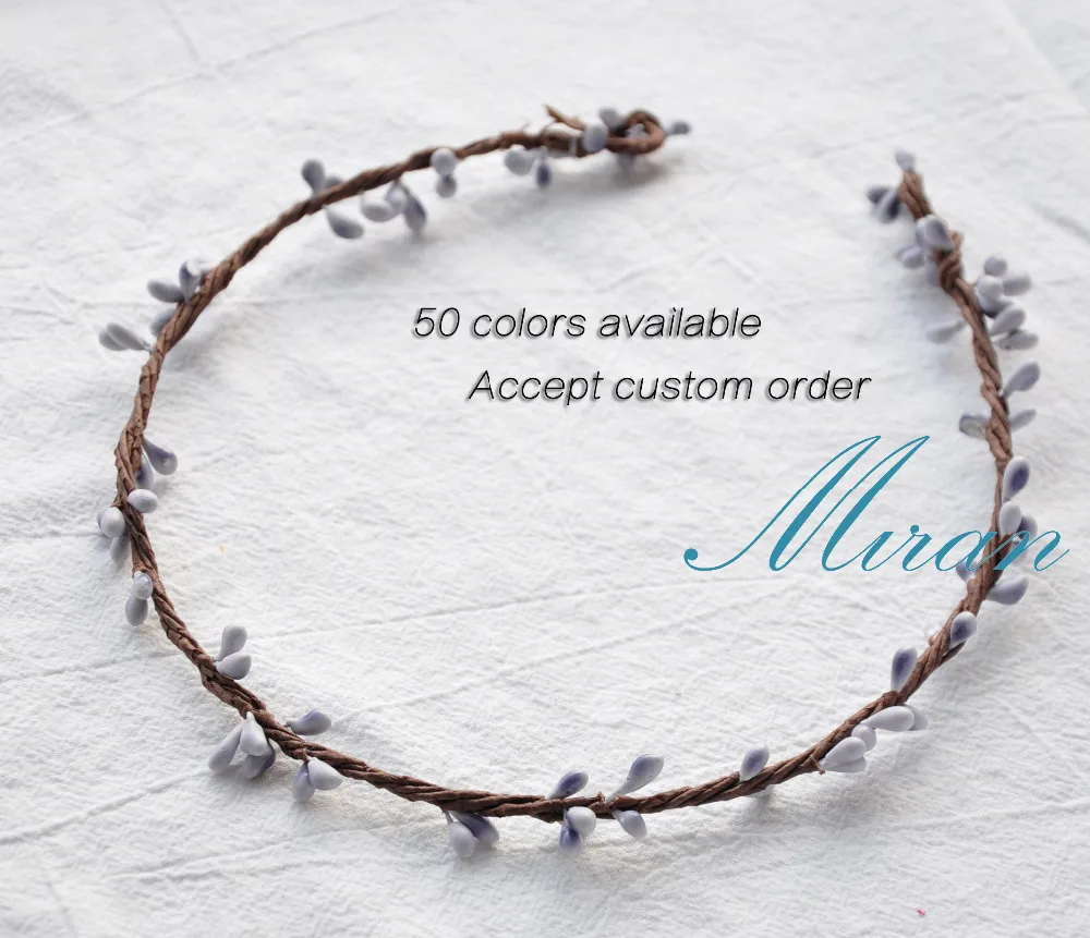 10 шт. ручной работы деревенский светильник лый сиреневый Пип ягоды шпагат венок