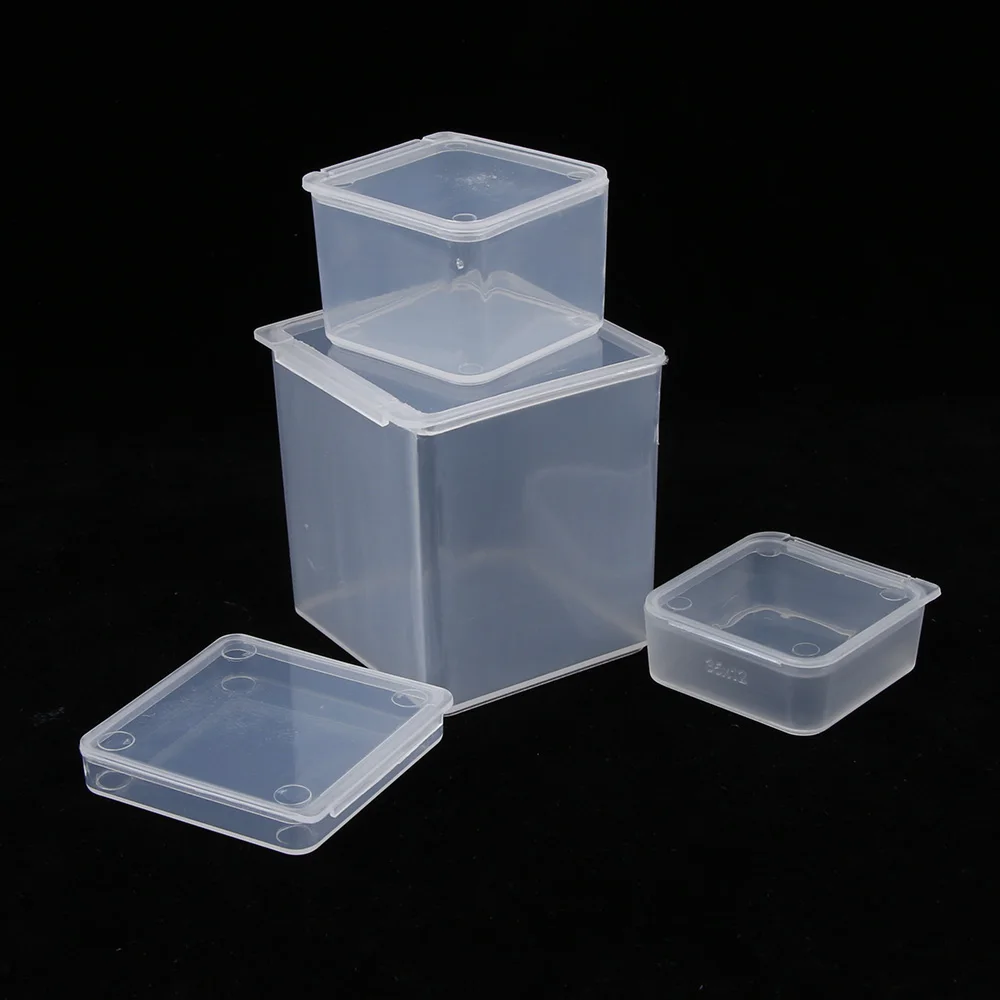 10Pcs Mini Transparent Storage Boxes Jewelry Diamond Painting Box Beads Crafts Case Practical Small Square Plastic Containers