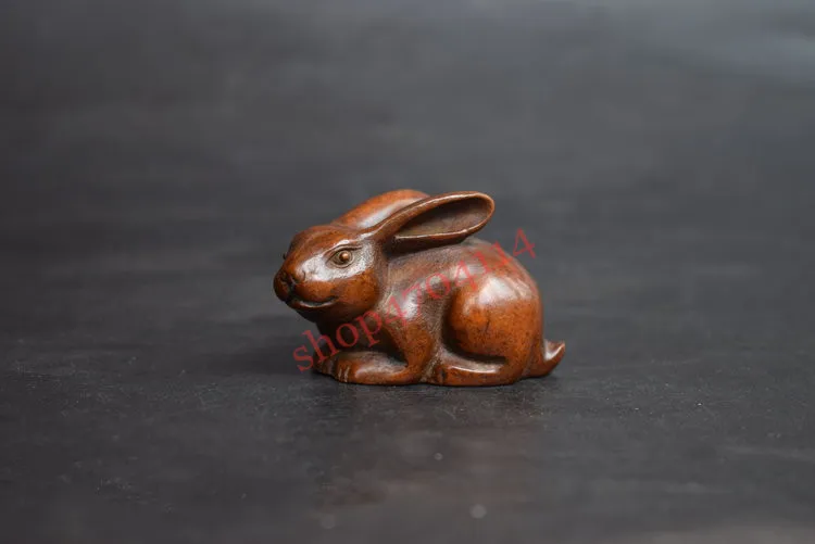 

Solid pure purple copper, bunny ornaments, tea ceremony decorations, microsculpture art collections
