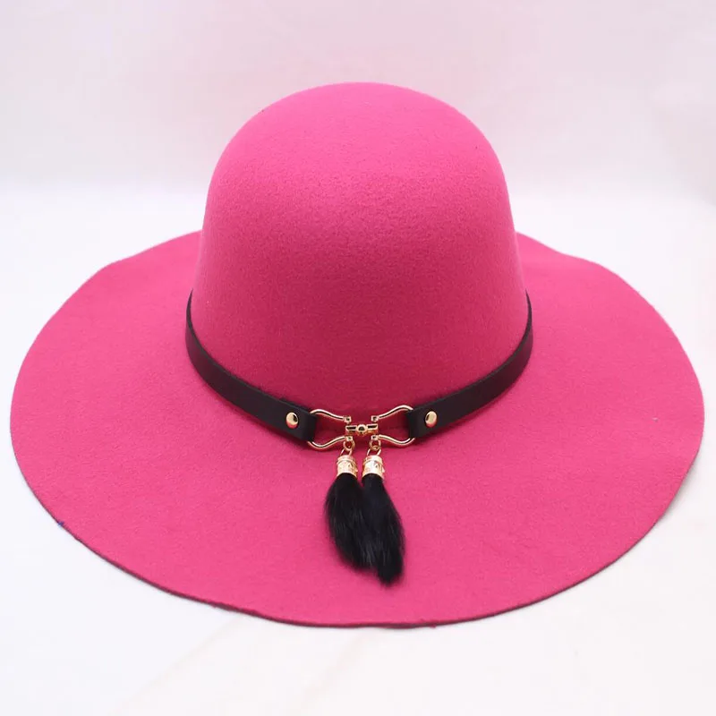 BINGYUANHAOXUAN Chapeau,, повседневная фетровая Кепка с широкими полями, шляпы с куполом, высокое качество, шерстяная широкополая шляпа, женская черная шляпа