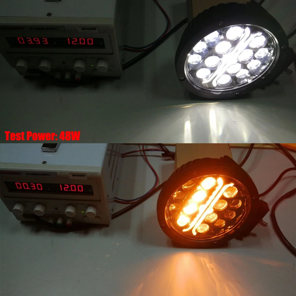 Круглый светодиодный рабочий светильник 60 Вт 7 дюймовый объектив 4D с янтарным DRL