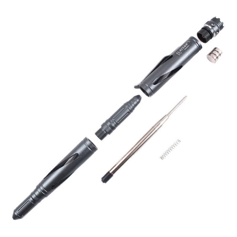 

Outdoor Sports Camping Hiking Portable Self-defense Tactical Writing Pen Glass Breaker with LED Light Security Accessories