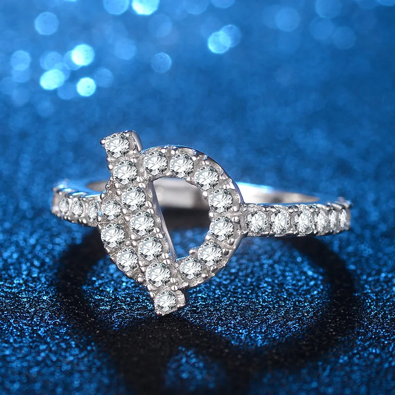 Женское кольцо с микро-инкрустацией имитирующее полное простое Ювелирное