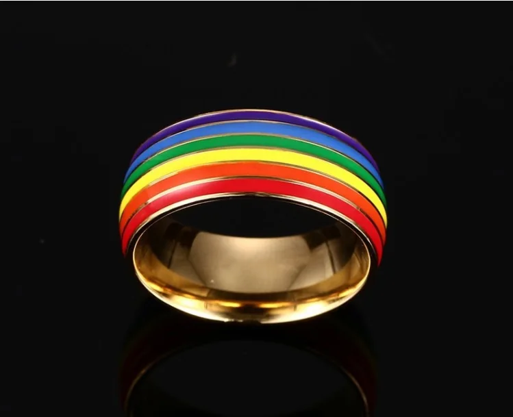 1 шт. перстень из титановой стали для ЛГБТ-кольца Золотая Радуга | Спорт и