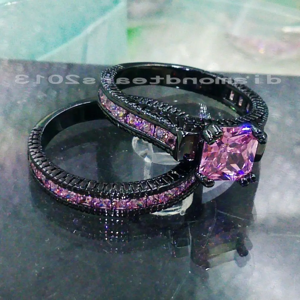 Size5-11 Бесплатная доставка Модные Ретро ювелирные изделия 14kt Черное золото