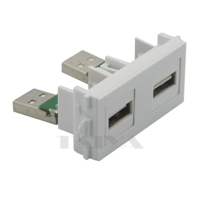 

Dual ports USB female to male connector wall plate