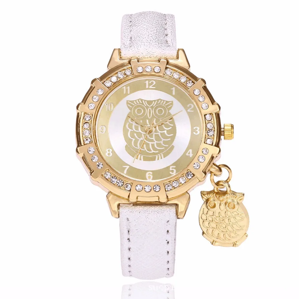 Часы наручные женские кварцевые с подвеской в виде совы|clock black|clock fashionclock pendant |