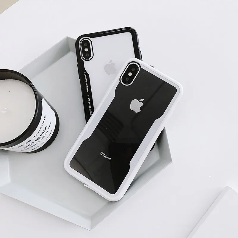 Простой однотонный Прозрачный чехол для телефона iPhone 6 Puls S 7 8 X XS полная защита