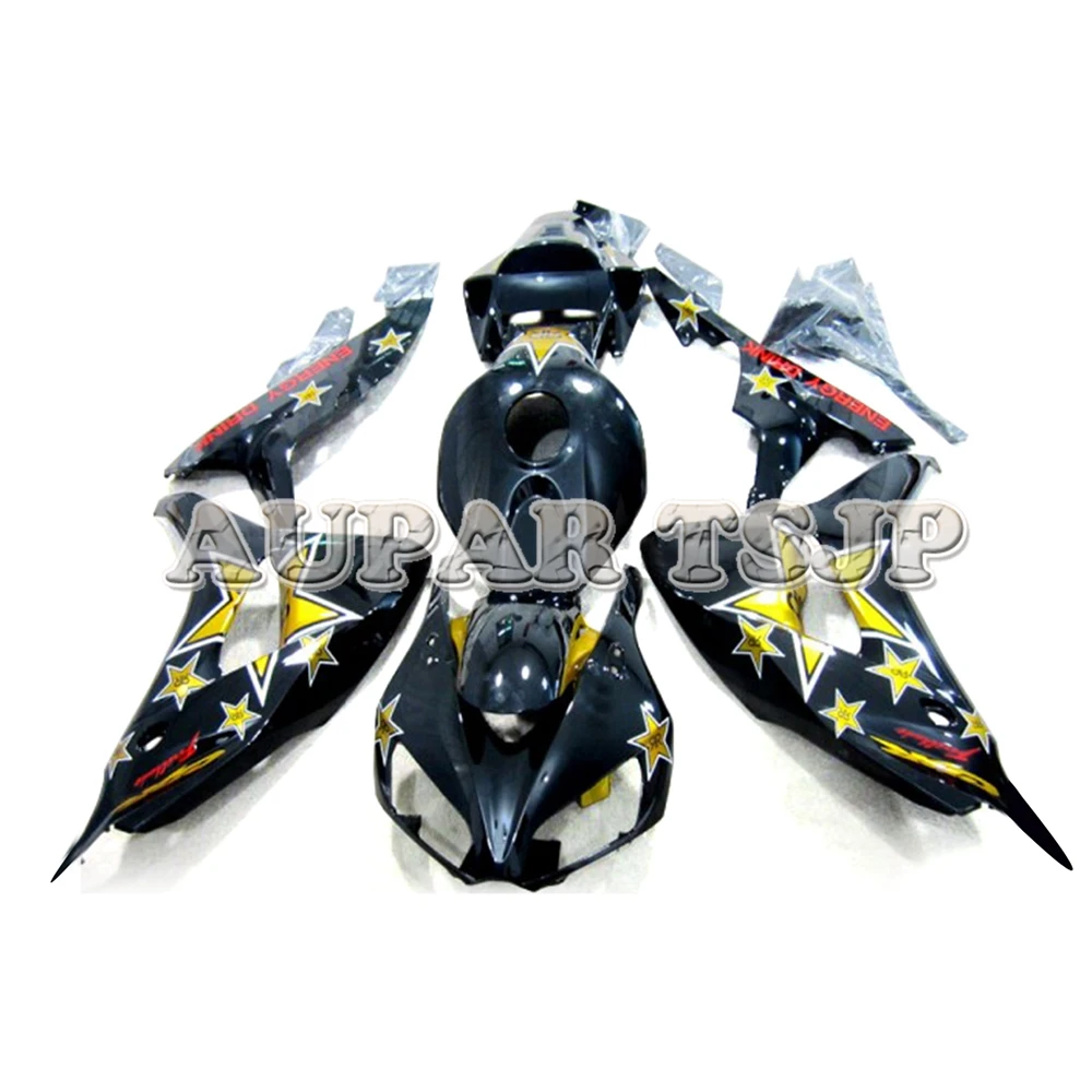 

For Honda CBR1000RR 2006 2007 CBR 1000RR 06 07 ABS Plastic Fairing Complete Black with Gold Stars Bodywork Kit