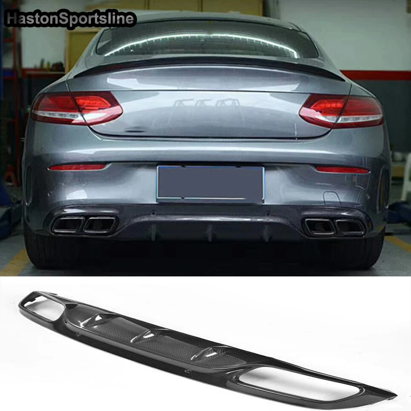 W205 C63 AMG Coupe углеродное волокно Автомобильный задний диффузор для Mercedes Benz