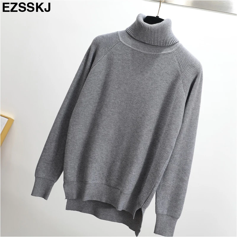 High Quality Turtleneck Sweater Women Winter thick Pullover Solid Knitted Tops for Autumn Female oversized | Женская одежда