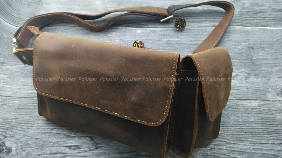 Поясная Сумка из натуральной кожи для мужчин и женщин в стиле ретро|leather waist bag|waist