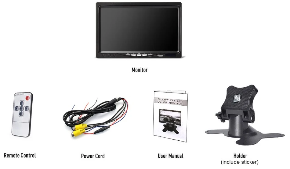 GreenYi Автомобильный HD 800x480 7 дюймов цветной TFT ЖК-экран заднего вида монитор для грузовика автобуса автомобиля с ИК-пультом дистанционного управления