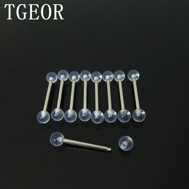 Лидер продаж оптовая продажа 100 шт. 15 г кольцо для языка простой шар УФ Акрил