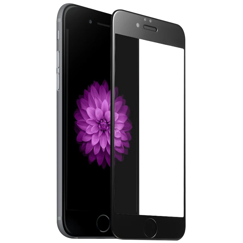 Гладкое закаленное стекло из углеродного волокна с 3D изогнутыми краями для iPhone 6
