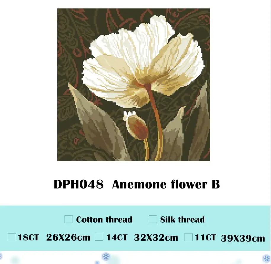 Цвет: желтый Anemone цветок вышивка крестиком посылка белые цветы растение 18ct 14ct 11ct ткань хлопчатобумажная нить вышивка DIY рукоделие ручной работы - Цвет: Цвет: желтый