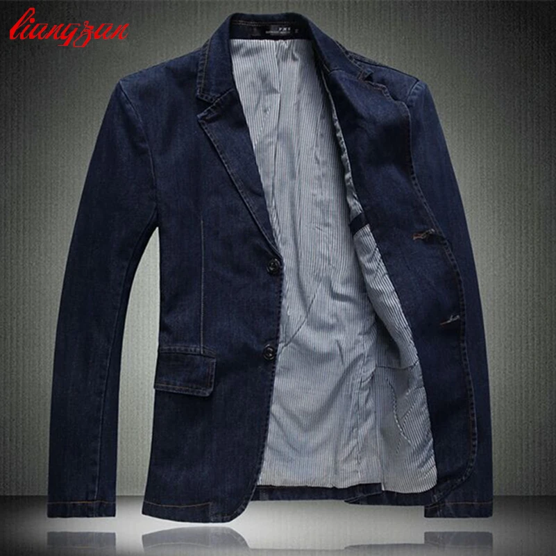 Для мужчин Denim Blazer высокое качество Большие европейские Размеры XS XXL Slim Fit Куртки