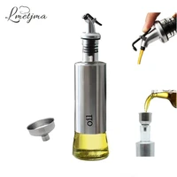 lmetjma 300ml olive oil dispenser bottle with funnel stainless steel oil pourer dispensing bottles oil vinegar sauce bottle