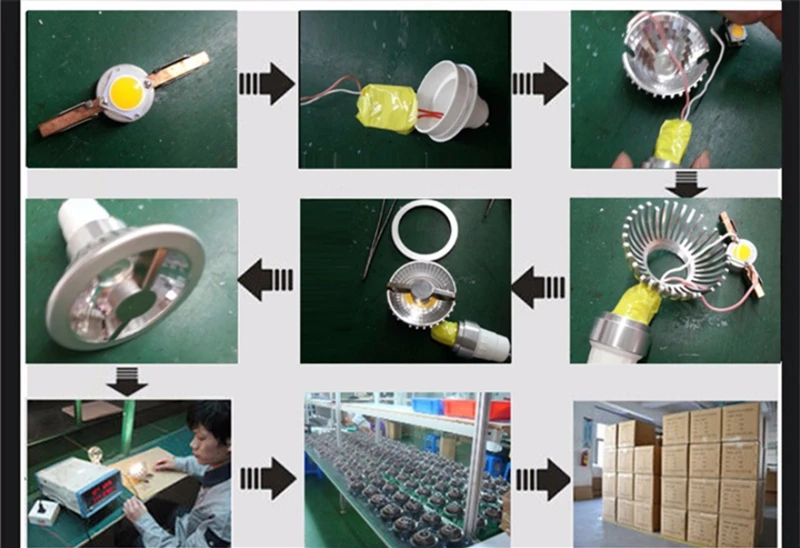 Светодиодная лампа ONDENN AR70 10 шт./лот 7 Вт B15/B15D/E27/E14/GU10/B22 с регулируемой яркостью для