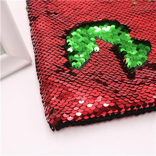 Red-green 50 дюймов* 1 ярд Русалка рыбья чешуя Реверсивный блесток вышитая ткань 5 мм блесток для платьев наволочка свадебное украшение - Цвет: Red-green