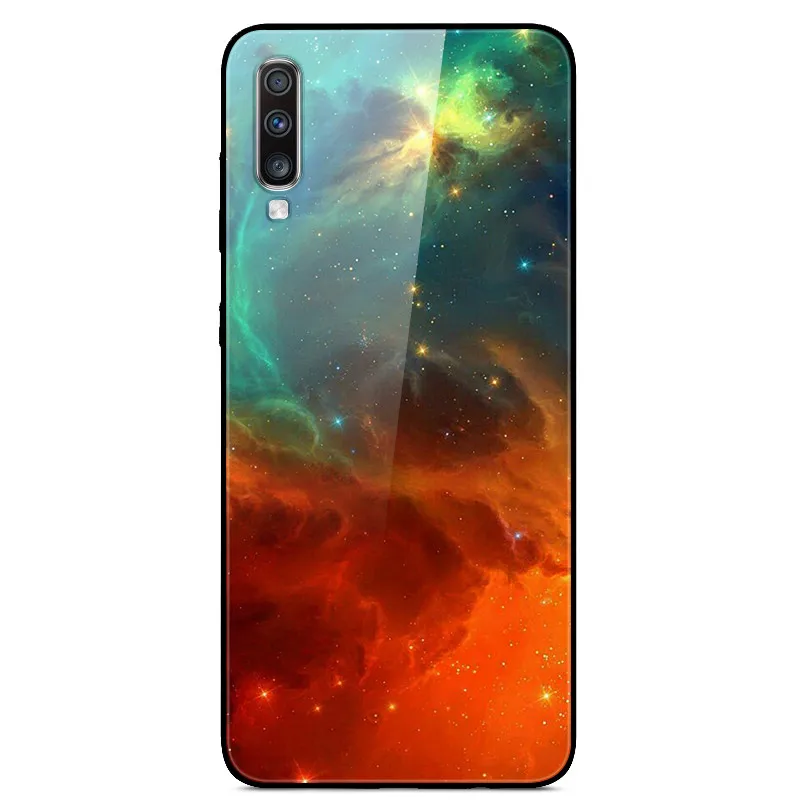 Для samsung Galaxy A70 чехол из закаленного стекла жесткий чехол s чехол для samsung Galaxy A70 чехол A705F Чехлы A 70 чехол для телефона - Цвет: 45