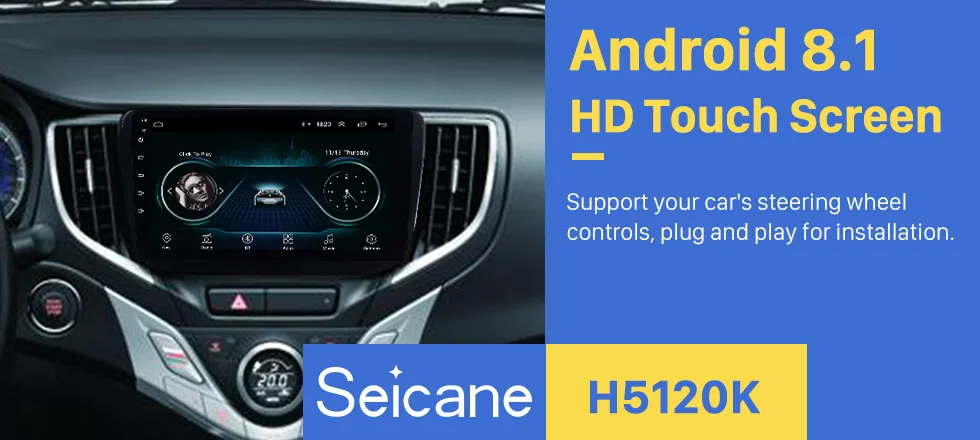 Seicane Android 8,1 " Wifi автомобильное головное устройство с радио аудио GPS; Мультимедийный проигрыватель для Suzuki Baleno поддержка управления рулем