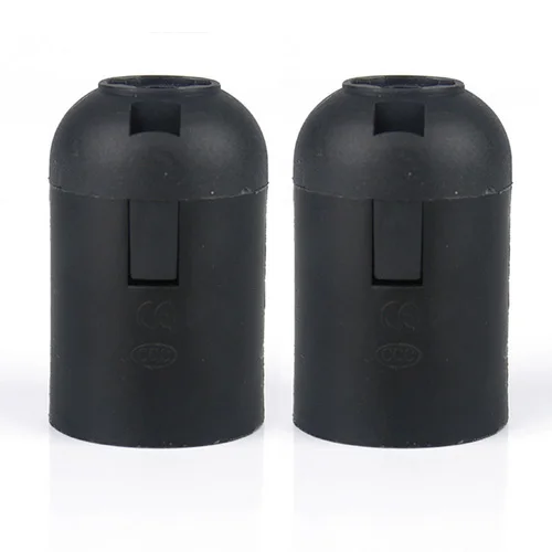 Black E27 2ps ASCELINA 2 шт./лот E27/E14 лампа база черный старинный держатель лампы светодиодные фитинги разъем лампы аксессуары люстра база лампа Разъем - Цвет: Black E27 2ps