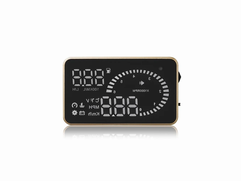 Предупреждение скорости км/ч миль/ч дисплей HUD X6 OBD2 золотистый дизайн